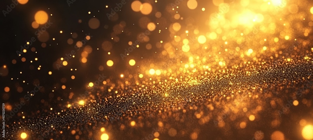 Abstract Background With Defocused Yellow Lights And Golden Glitter Twinkling Stars And Sparkle Abstract Background With Defocused Yellow Lights And Golden Glitter Twinkling Stars And Sparkle