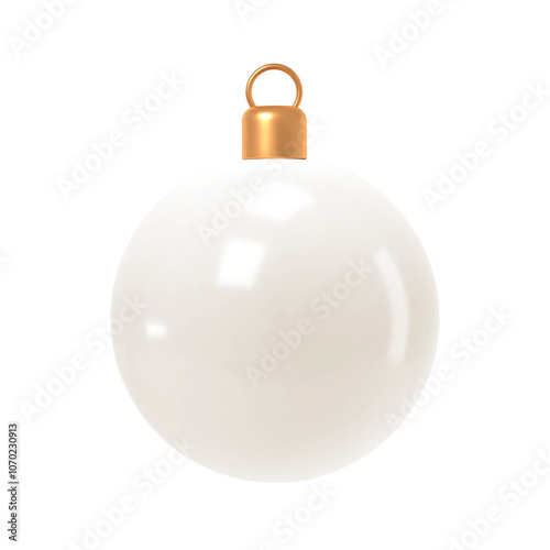 Christmas ball isolated on white background. 3d render Christmas decorations. Vector illustration. Design elements.