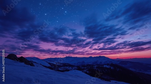 Noctilucent clouds glowing at twilight, creating ethereal views of these high-altitude clouds photo