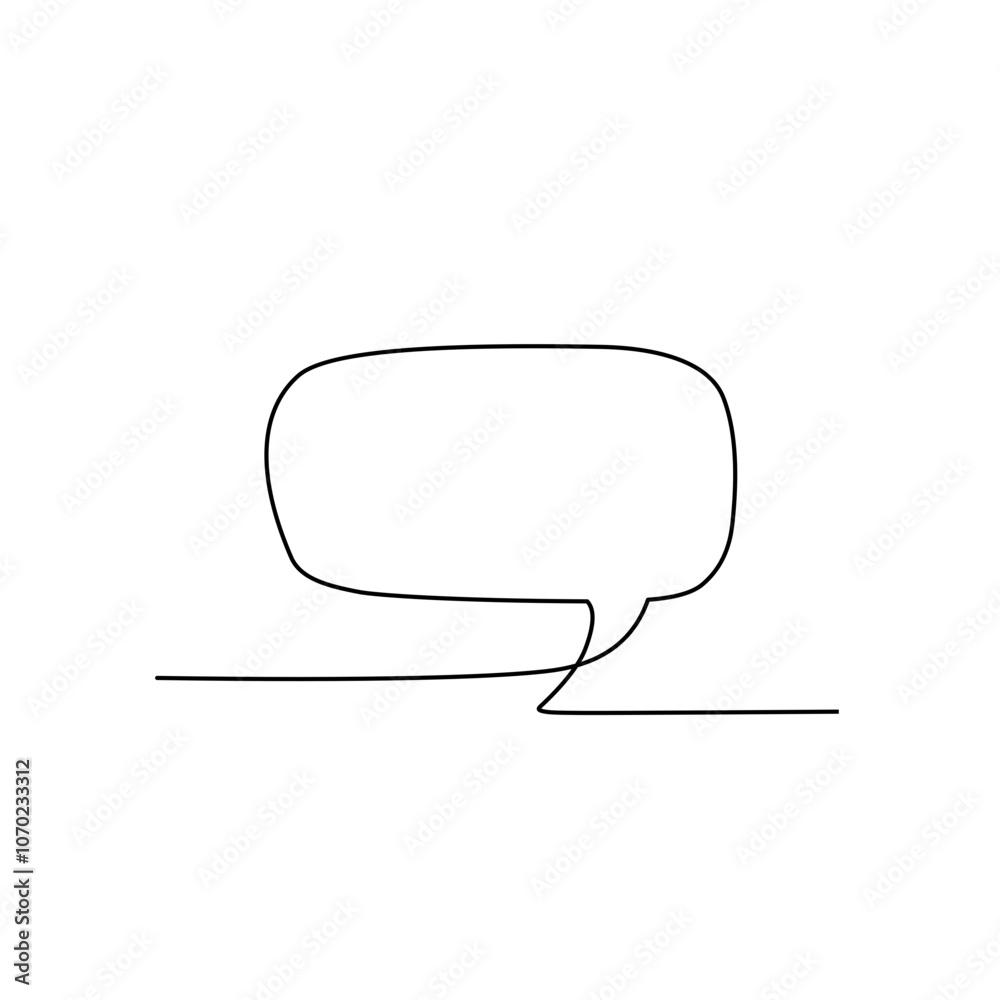 Speech bubble one line drawing Speech bubble one line drawing