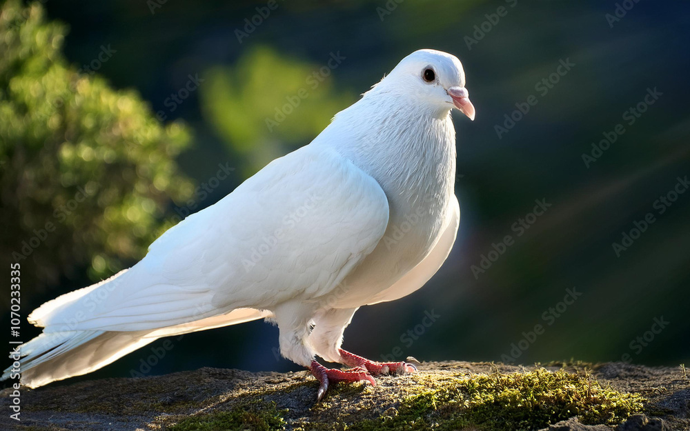 A white dove sitting in its nest. A white dove sitting in its nest.
