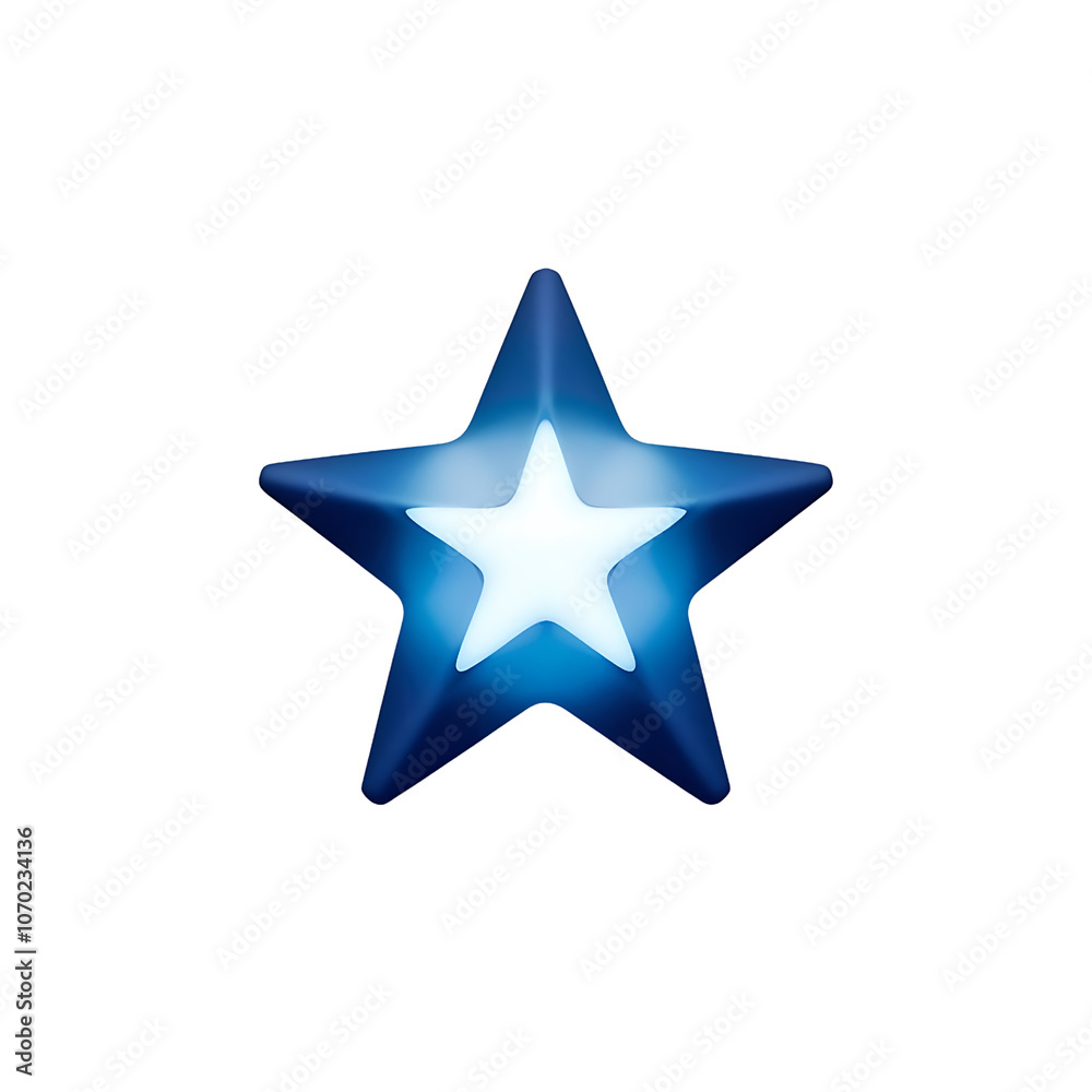Obraz premium A 3D render of a glowing star isolated on a white background