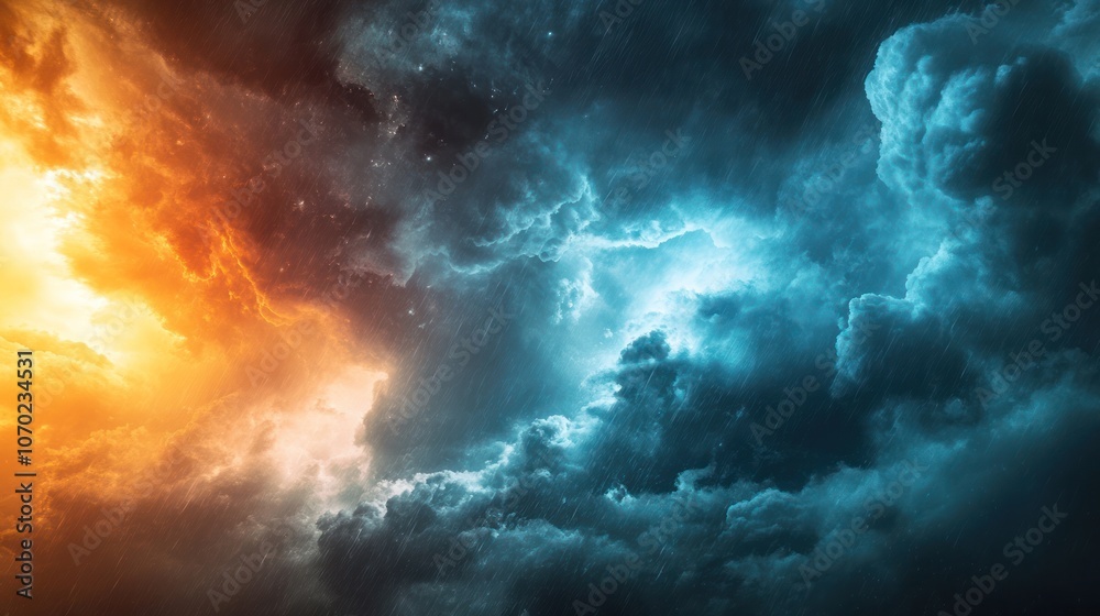 Clouds forming in extreme weather conditions, with powerful storms and dramatic atmospheric changes Clouds forming in extreme weather conditions, with powerful storms and dramatic atmospheric changes