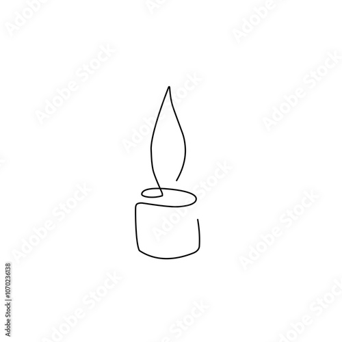 Continuous one line drawing candle 