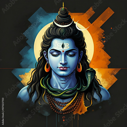 Divine portrait of Lord Shi...