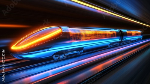 Data-Driven Velocity:The Future of High-Speed Rail.Concepts of Innovation,speed,future technology,digital transformation,connectivity,virtual reality,artificial intelligence,sustainable transportation