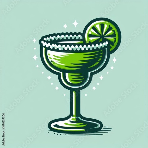 cocktail glass with lime