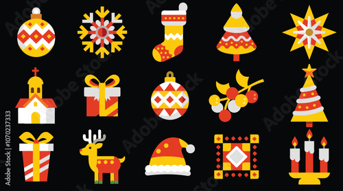 Christmas Icons | Minimalist Christmas Icons | Christmas Icon Collection
