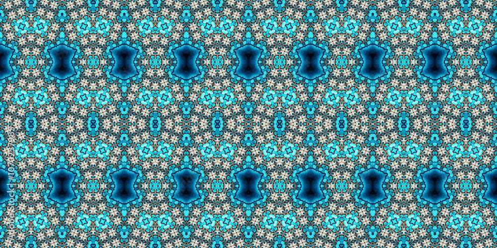 Fototapeta premium Seamless kaleidoscope pattern. The texture of the woven pattern. Endless pattern