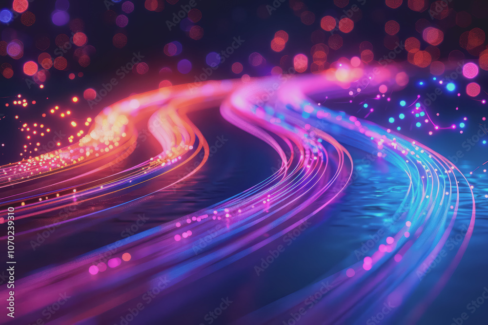 Abstract of vibrant light trails with glowing magic effects. Abstract of vibrant light trails with glowing magic effects.