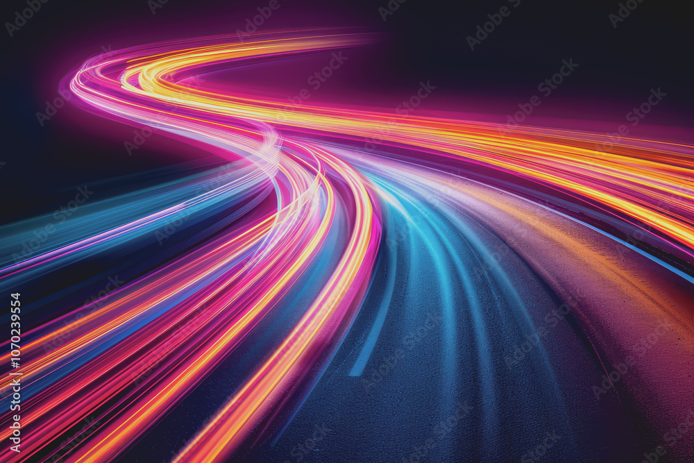 Abstract of vibrant light trails with glowing magic effects. Abstract of vibrant light trails with glowing magic effects.