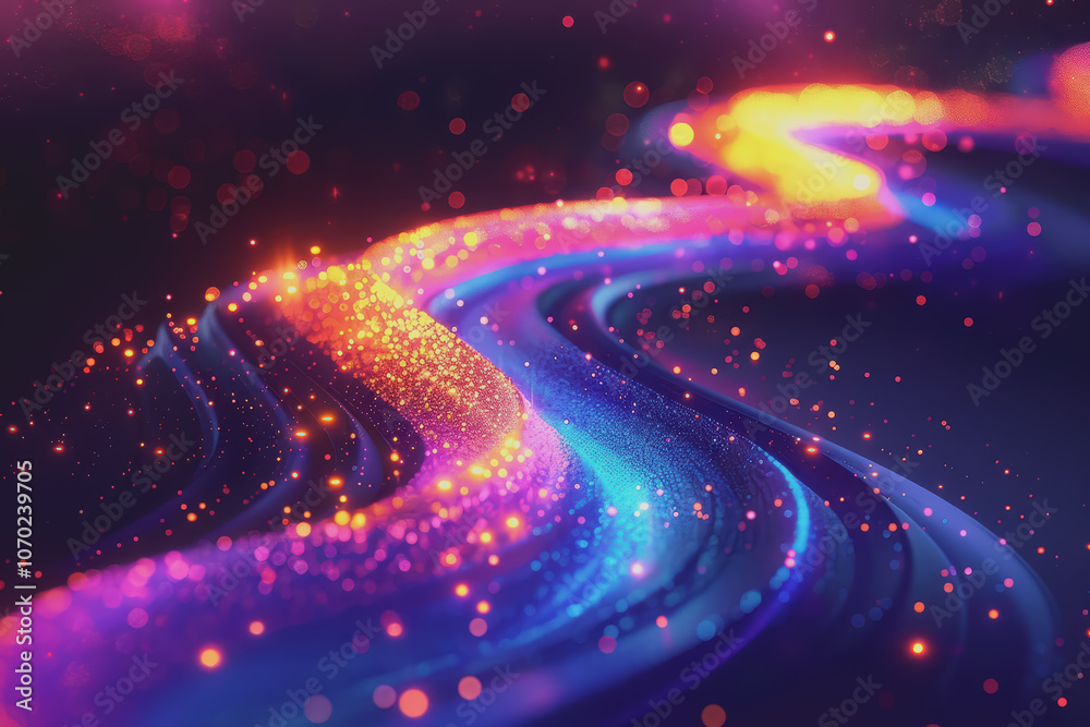 Abstract of vibrant light trails with glowing magic effects. Abstract of vibrant light trails with glowing magic effects.
