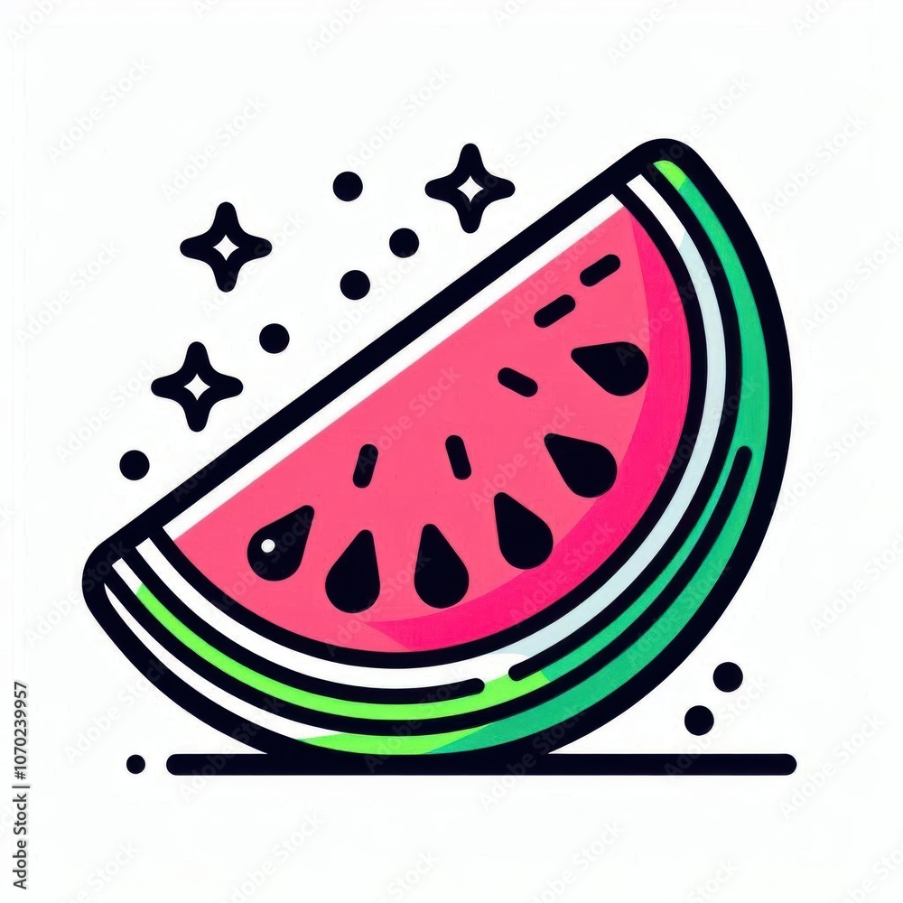 watermelon slice illustration on white background watermelon slice illustration on white background