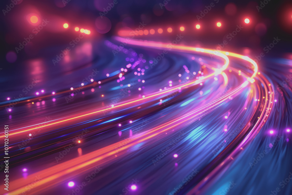 Abstract of vibrant light trails with glowing magic effects. Abstract of vibrant light trails with glowing magic effects.