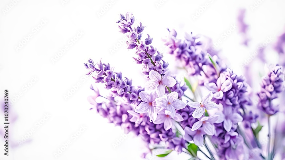 Obraz premium A Bouquet of Delicate Purple Flowers with Soft Pastel Hues and a Gentle, Romantic Aura