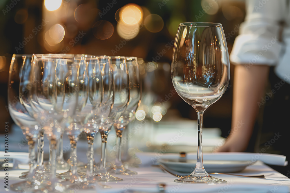 Blurred background of labor with glassware, empty text space, clean and functional.