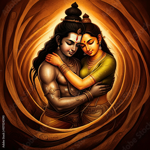 Tender embrace of Lord Shiv...