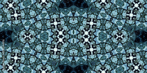 Seamless kaleidoscope pattern. The texture of the woven pattern. Endless pattern