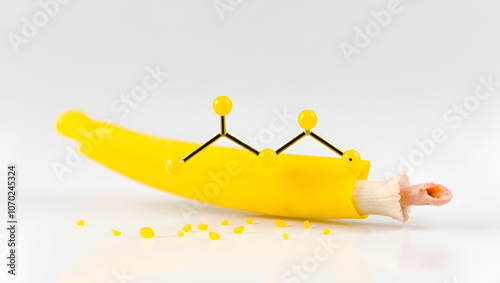 Allyl isothiocyanate mustard pungency molecule. Responsible for pungent taste of mustard, wasabi and radish. photo