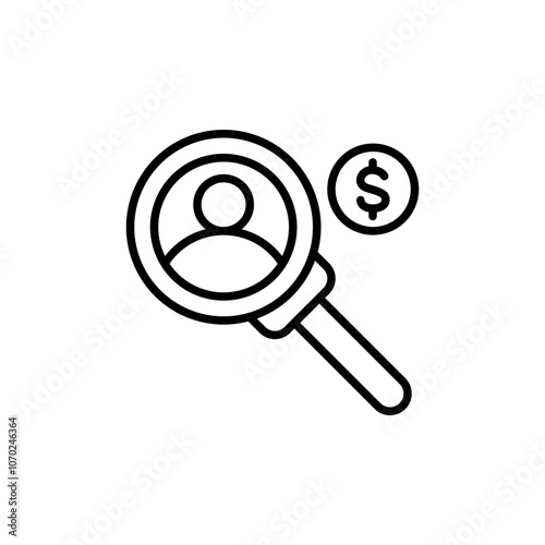 Search client outline icons, minimalist vector illustration ,simple transparent graphic element .Isolated on white background