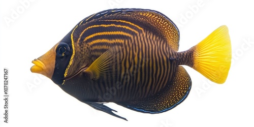 Scopas Tang or Twotone Tang, Zebrasoma scopas, against a white background. photo