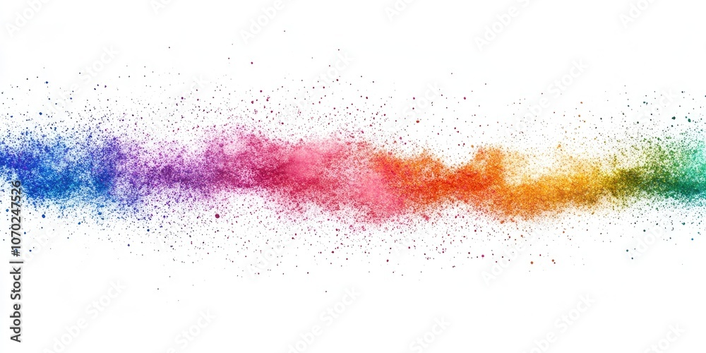 Abstract powder scattered on a white background, capturing the freeze motion of color powder bursting or being thrown, creating a multicolored glitter texture. Abstract powder scattered on a white background, capturing the freeze motion of color powder bursting or being thrown, creating a multicolored glitter texture.