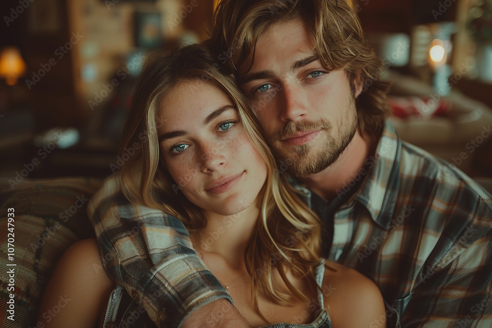 Portrait of couple in love husband and wife hugging and bonding with true emotions AI generated image Portrait of couple in love husband and wife hugging and bonding with true emotions AI generated image