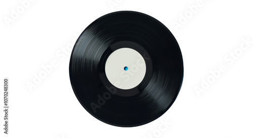 Black Vinyl Record, Isolated Background. Classic Retro LP Disc