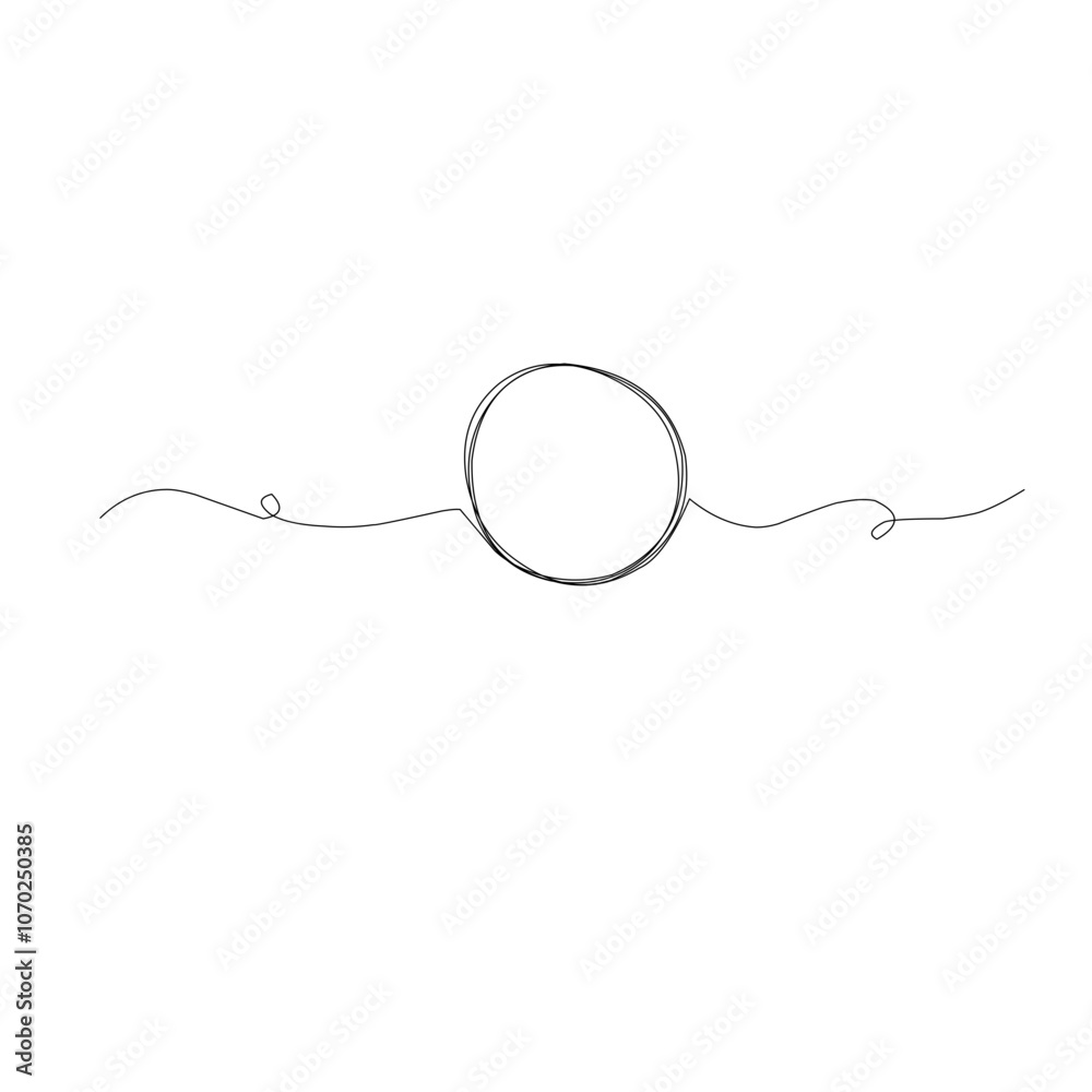 Circle frame continuous one line drawing