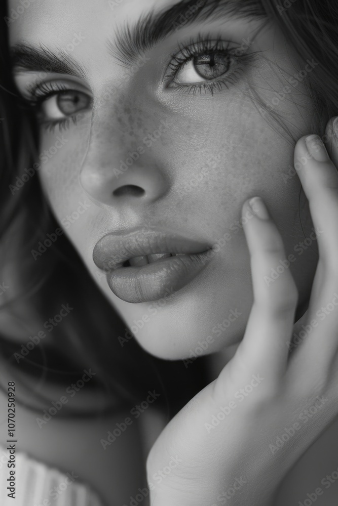 Fototapeta premium Portrait of a young woman with makeup