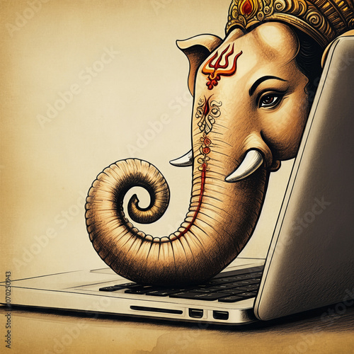 Close-up of Lord Ganesha's ...