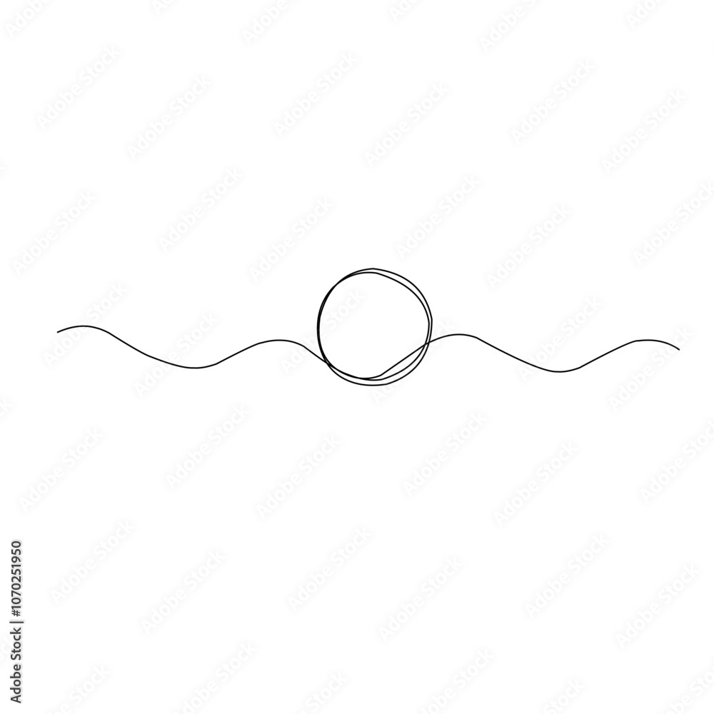 Circle frame continuous one line drawing Circle frame continuous one line drawing