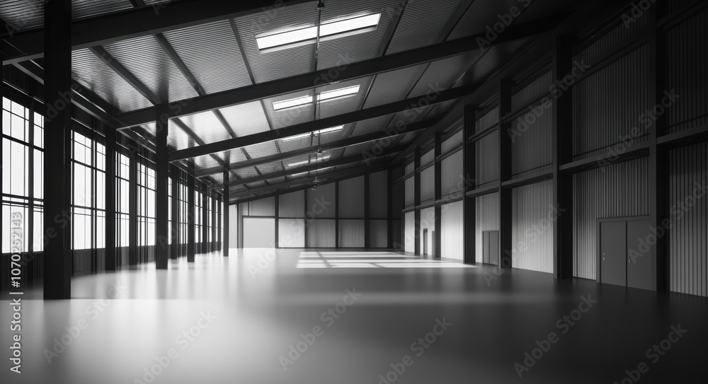 Empty Warehouse Interior. Empty Warehouse Interior.