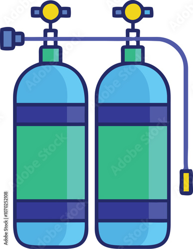 Oxygen cylinder tank icon vector