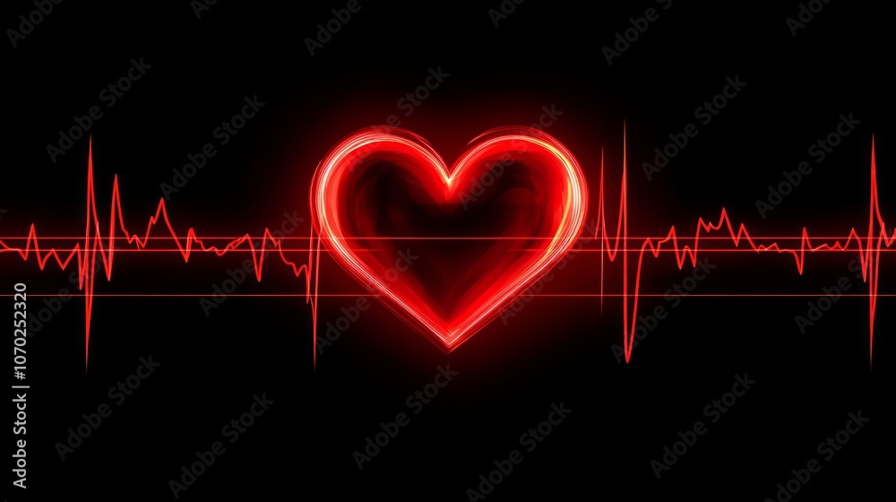 Fototapeta premium red heart heart wave heart attack cardiogram report.