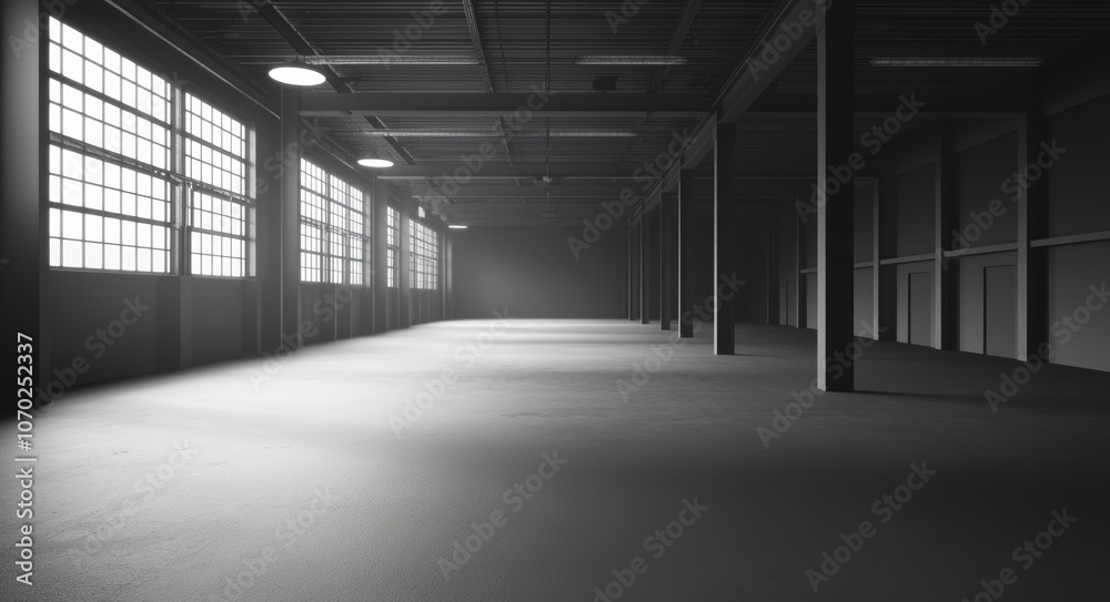 Empty Warehouse Interior. Empty Warehouse Interior.