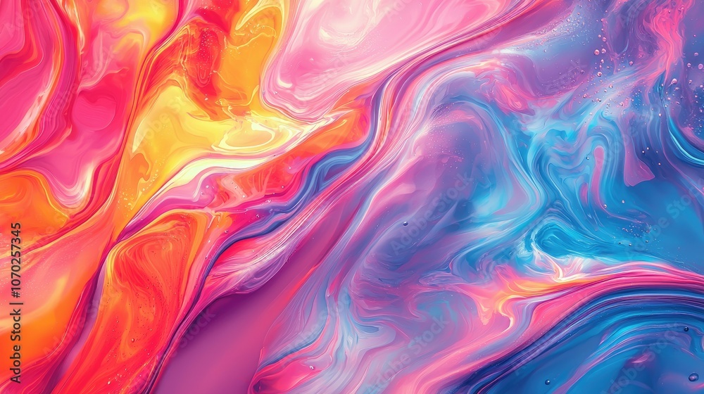 Abstract background with vibrant swirling colors in shades of red, pink, blue, and yellow. Abstract background with vibrant swirling colors in shades of red, pink, blue, and yellow.
