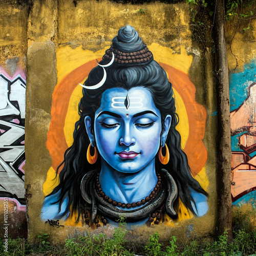 Traditional mural-style por...