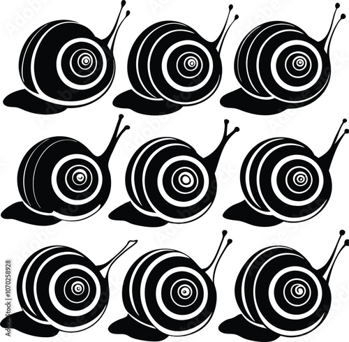 vector snail isolated on white background