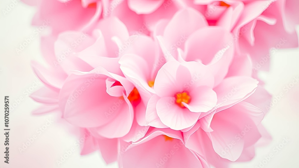 A Delicate Cluster of Pale Pink Petals with Gentle Curves and a Softly Blurred Background A Delicate Cluster of Pale Pink Petals with Gentle Curves and a Softly Blurred Background