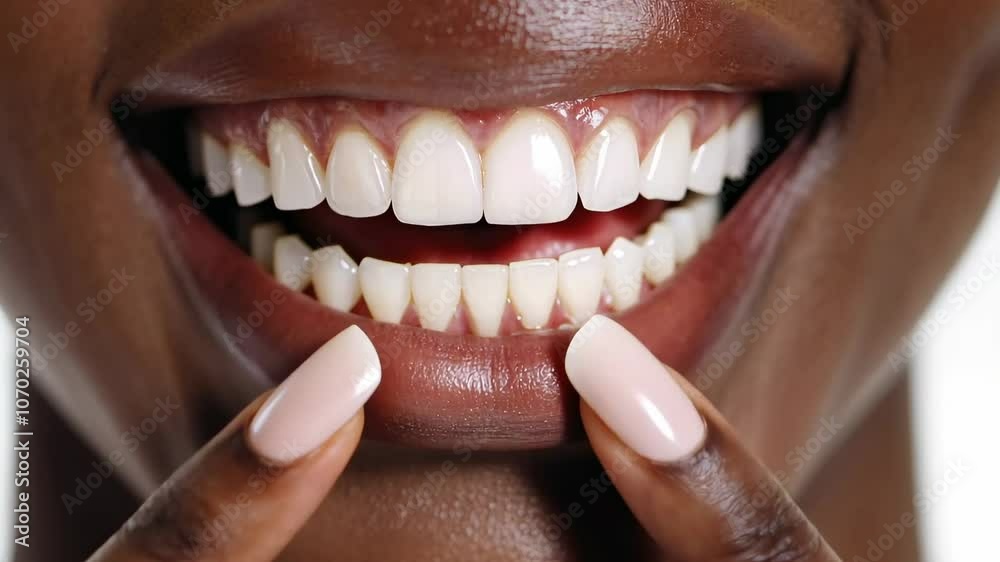 Close-up of a beautiful smile showcasing healthy teeth and gums for dental health promotion