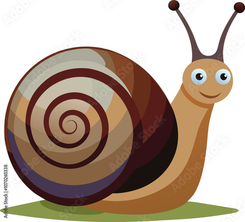 vector snail isolated on white background
