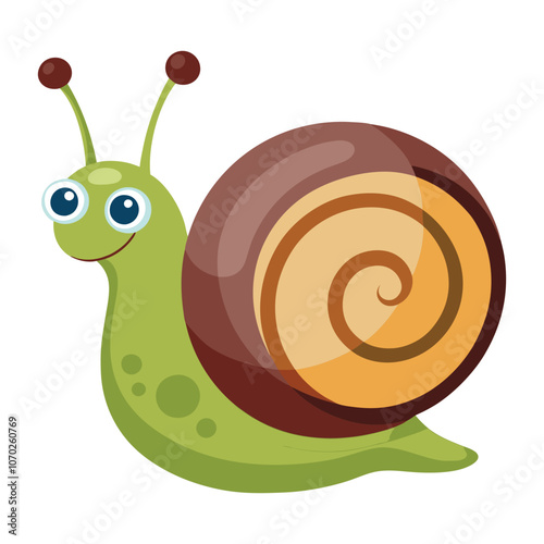 vector snail isolated on white background