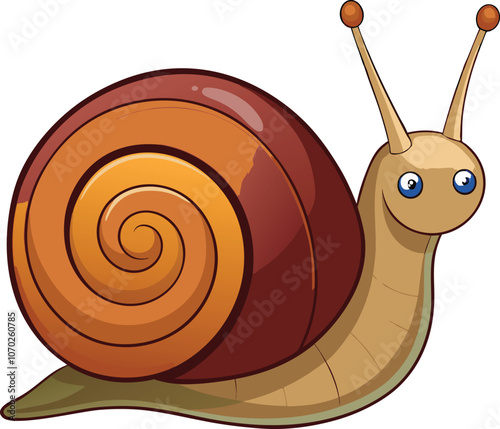 vector snail isolated on white background