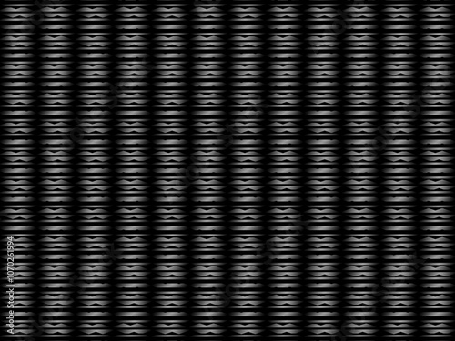 Abstract metallic carbon texture and chromium lines on sheet metal holes modern design background.