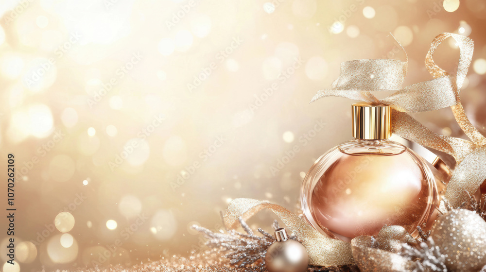 Abstract holiday background with luxury perfume bottle Abstract holiday background with luxury perfume bottle