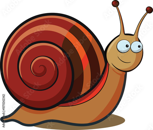 vector snail isolated on white background