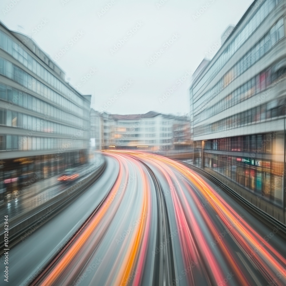 City street with blurred lights, showcasing dynamic urban movement. City street with blurred lights, showcasing dynamic urban movement.