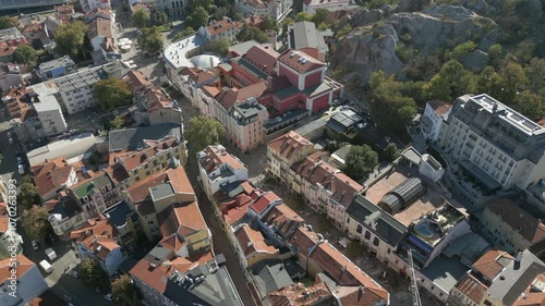 Plovdiv Walking Streets And Danov Hill In The Afternoon Sun In Bulgaria 4K 60FPS photo