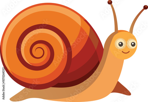 vector snail isolated on white background